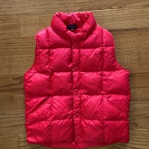 Red puffy goose down  vest size 6X-7
